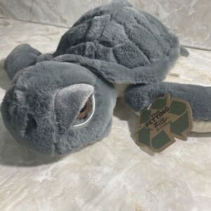 The Petting‎ Zoo Grey Stuffed Plush Turtle 14" New